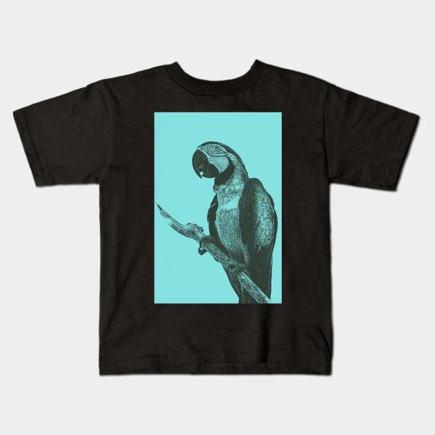 Macaw Bitmap Effect Kids T-Shirt by Animalloova